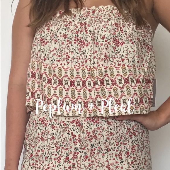 Japna | Floral Strapless Crop Jumpsuit | XS - Picture 5 of 13